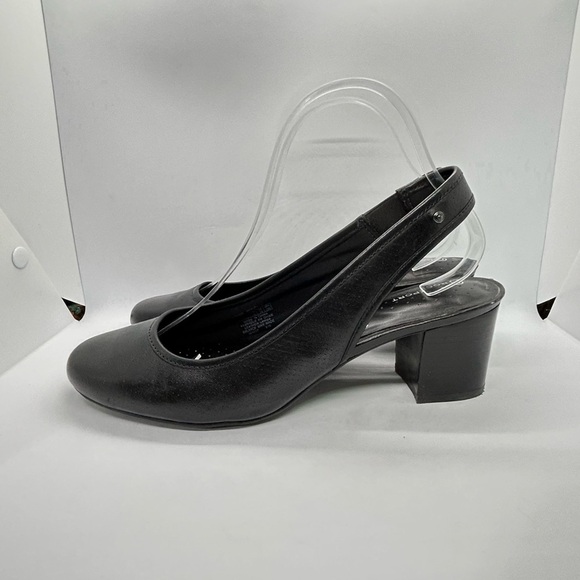 Rockport Shoes - Rockport adiPRENE by Adidas Black Leather Slingback Heels with Chunky Heel SZ 9